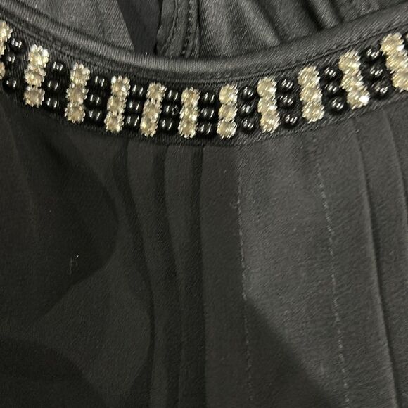 Express Black Halter Rhinestone Pleated Rhinestone blouse Small - Picture 8 of 10